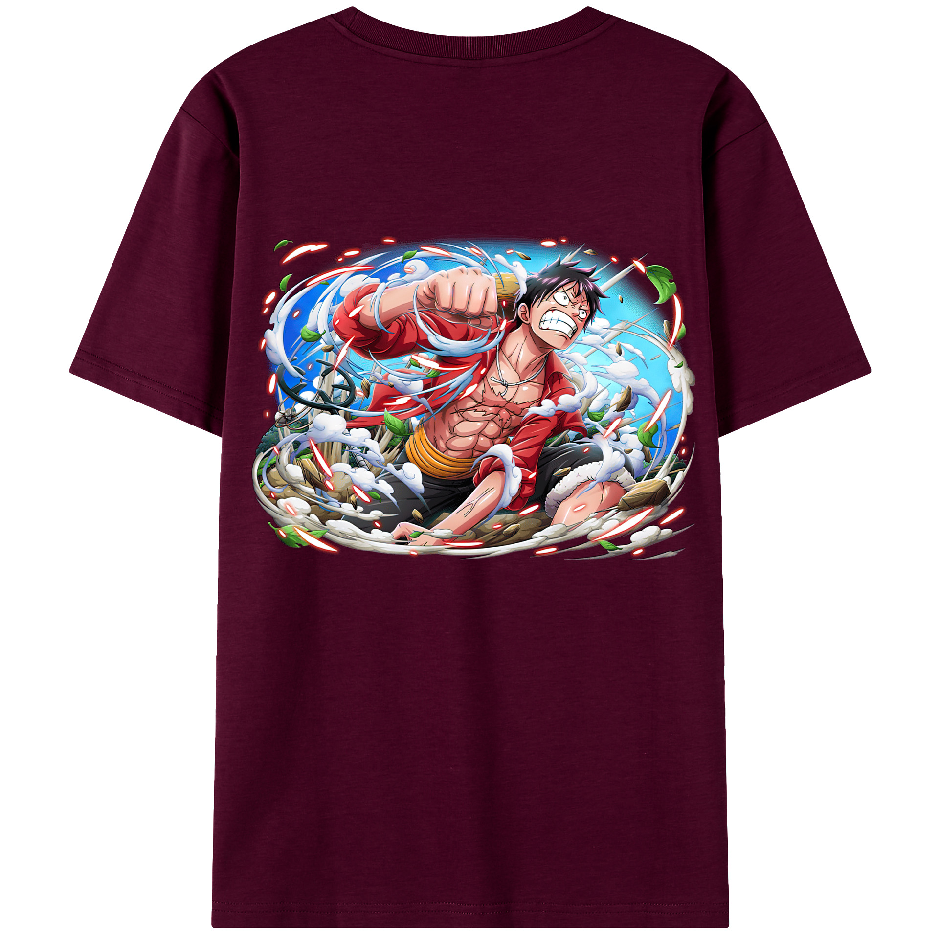 ワンピース モンキー・D・ルフィ ONE PIECE Monkey D. Luffy レディース半袖Tシャツ(バックプリント)